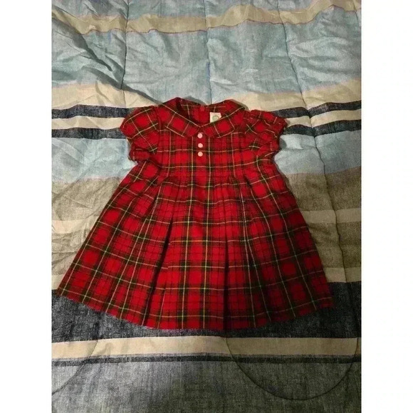 Little Me Christmas Dress 6 Months Holiday‎ Plaid - Picture 1 of 4